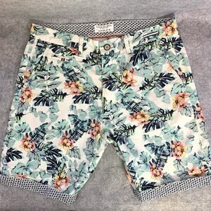 Ricky Singh Denim Flower Tropical Floral Shorts, Size 30, 9.5” Inseam, 10” Rise